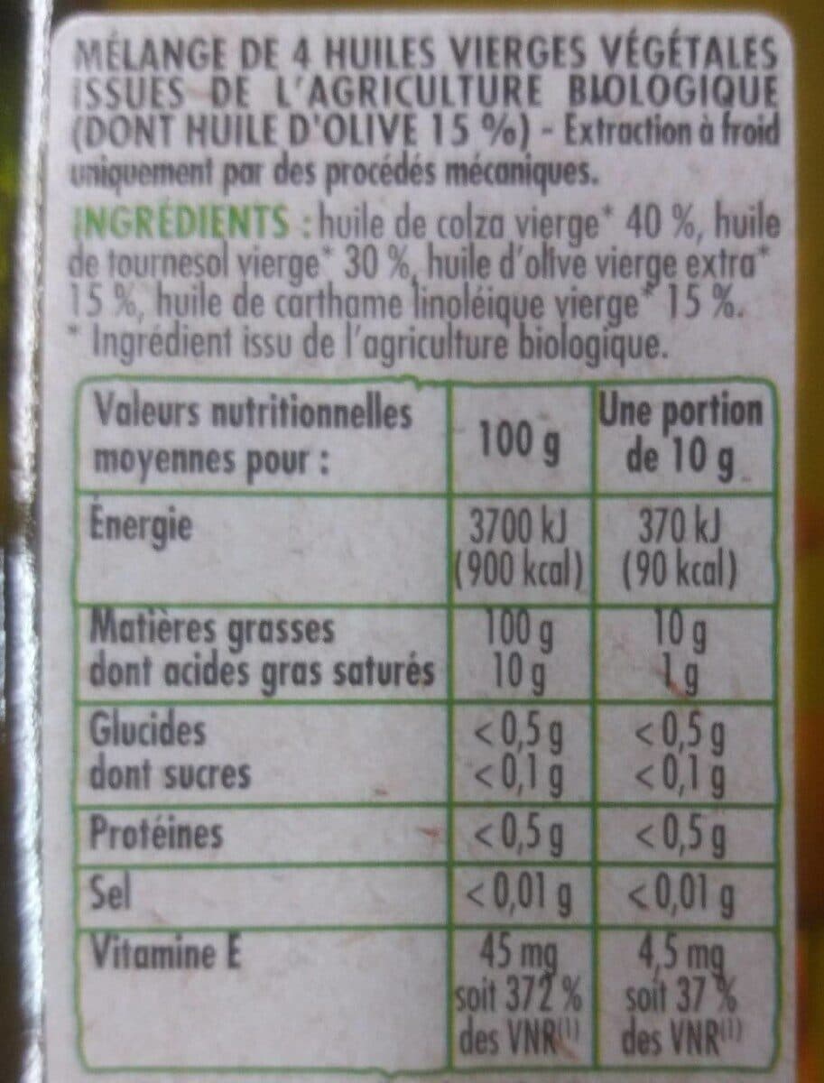 Bouton d'or 4 huiles végétales biologiques 75cl packshot