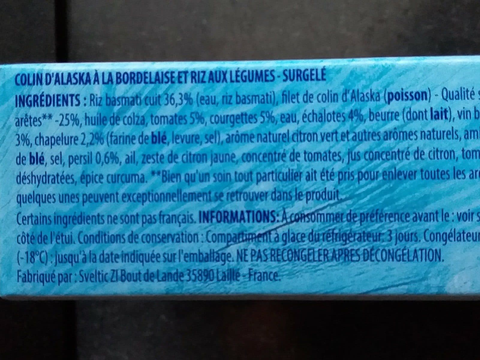 Monique ranou Colin d'Alaska à la Bordelaise packshot