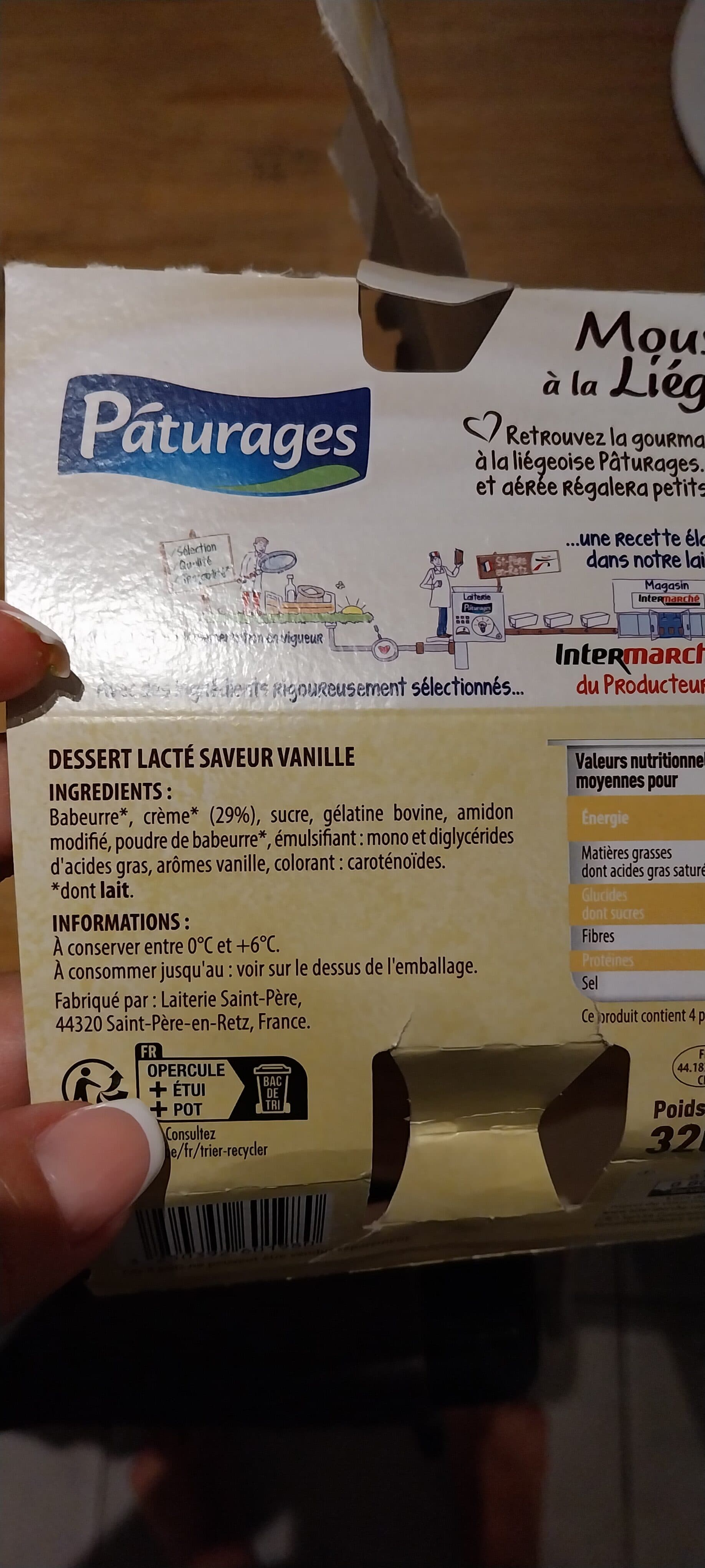 Paturages Mousse liegoise vanille packshot