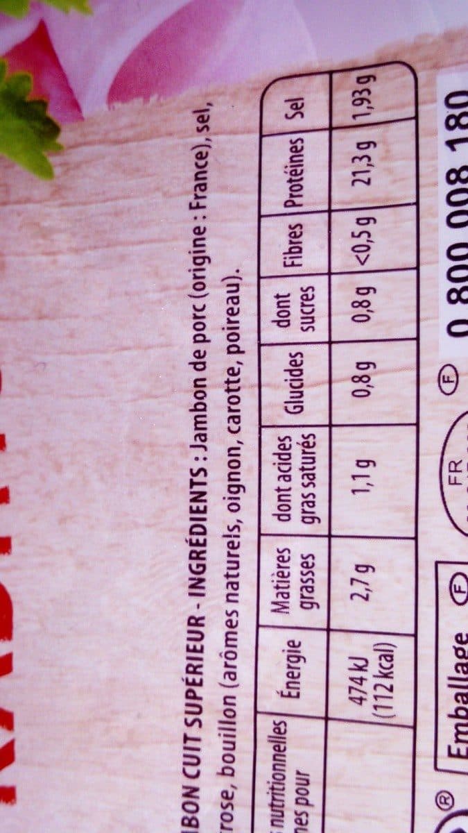 Intermarché Jambon le tradition conservation sans nitrite packshot