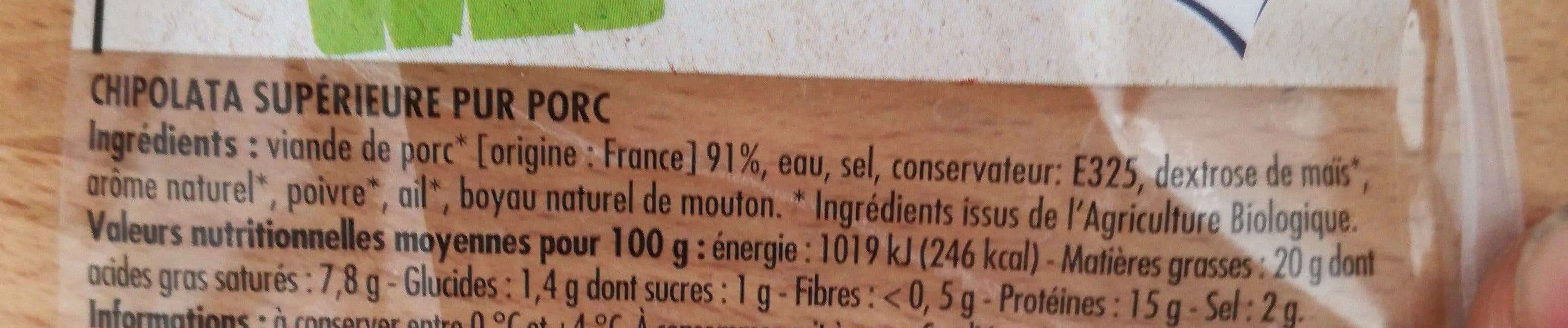 Jean Rozé Chipolata supérieure bio packshot