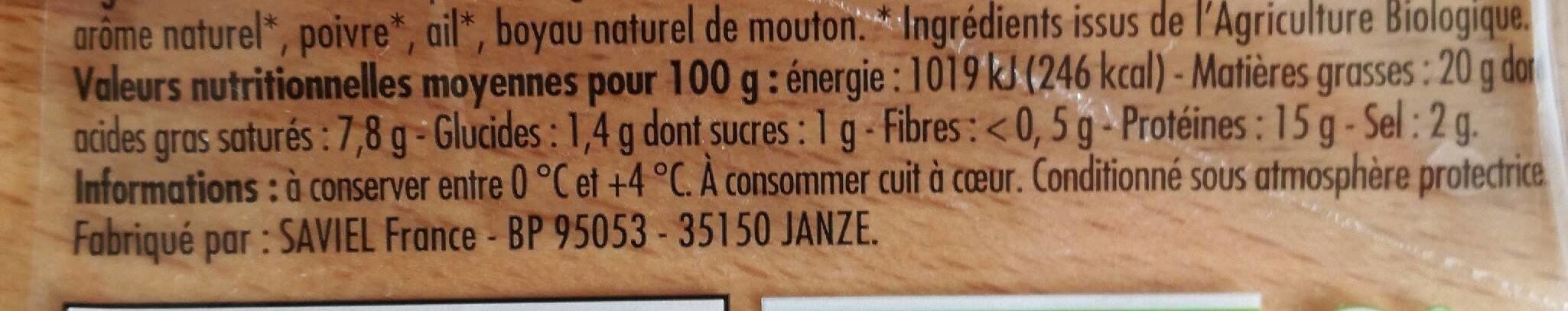 Jean Rozé Chipolata supérieure bio packshot