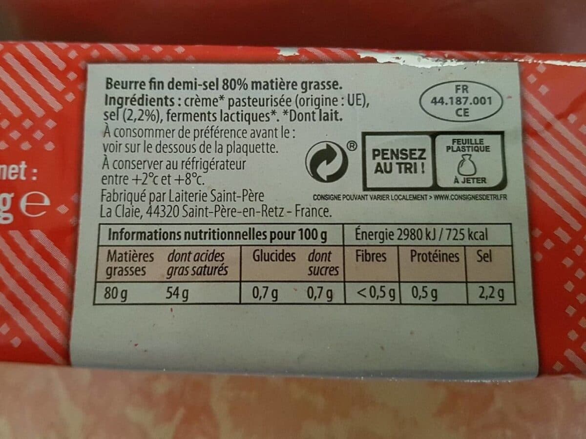 Open Food Facts Beurre moulé demi-sel packshot