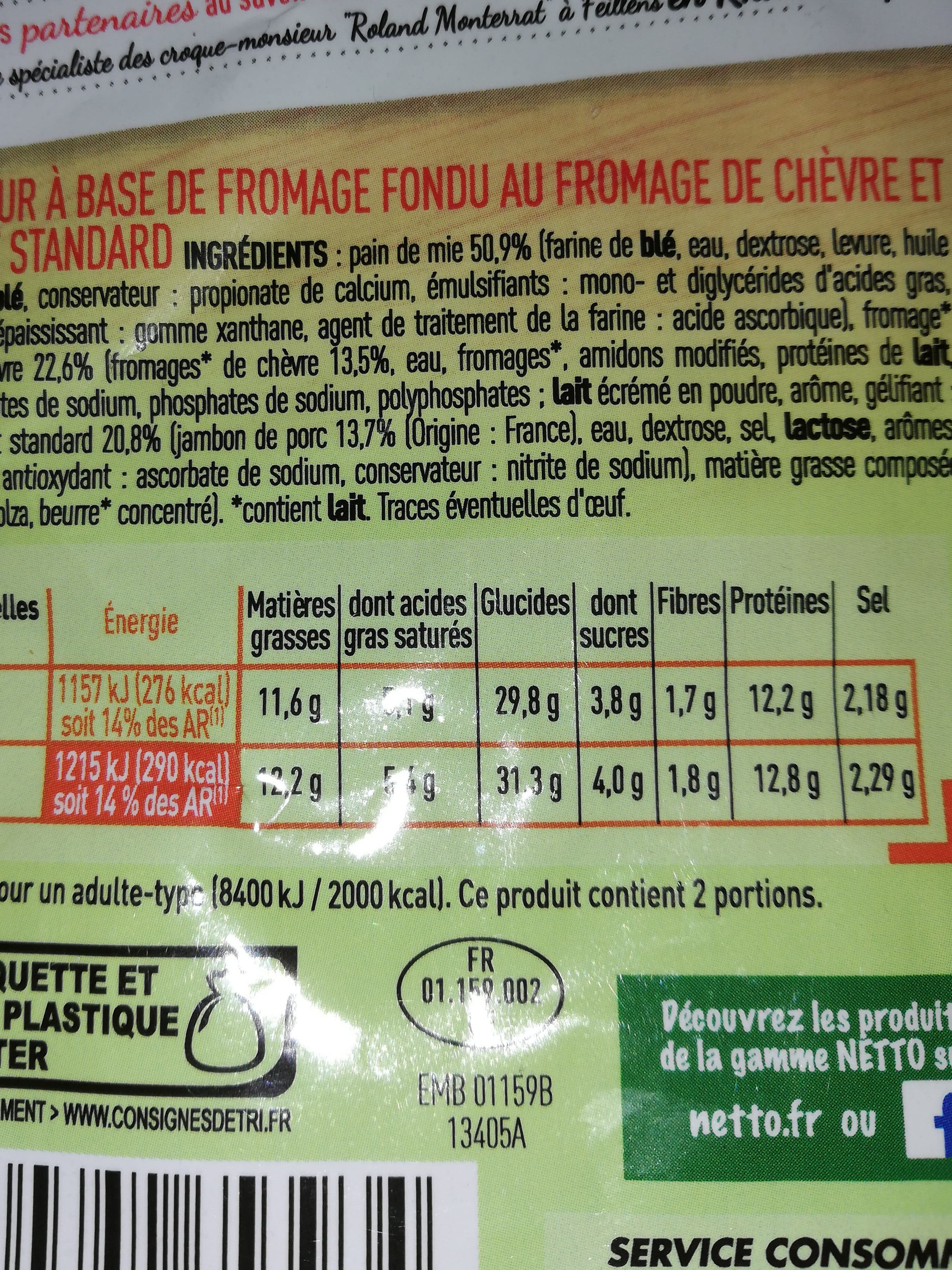 Netto Croque monsieur chevre jambon packshot