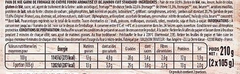 Monique ranou Croque monsieur chevre jambon packshot