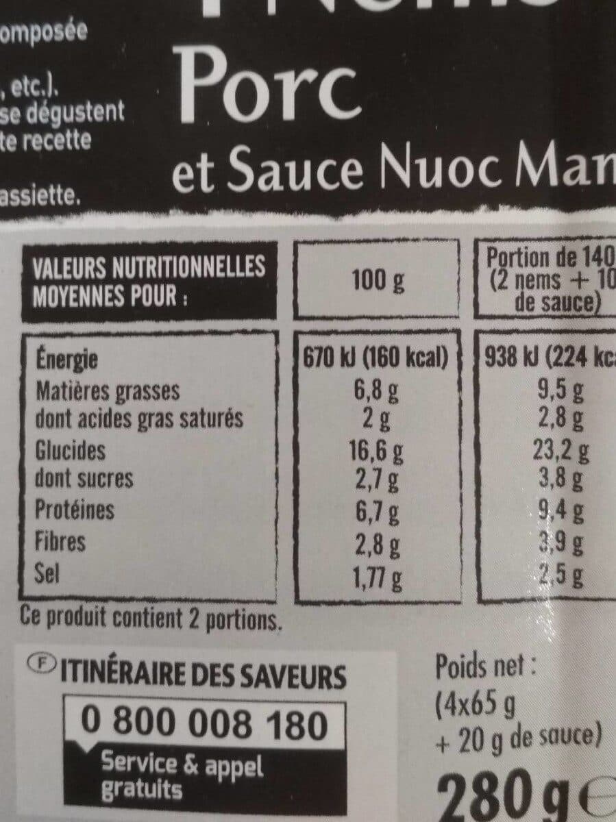 Intermarché Nems porc et sauce nuoc mam packshot