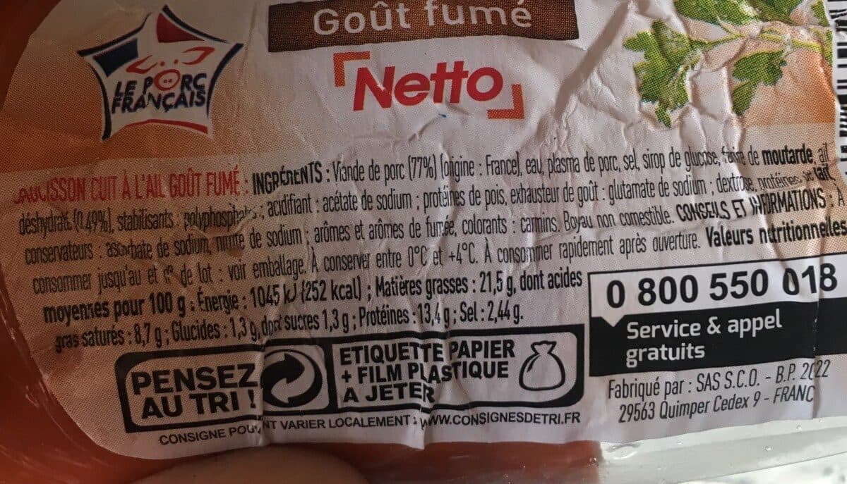 Netto Saucisson a l'ail packshot