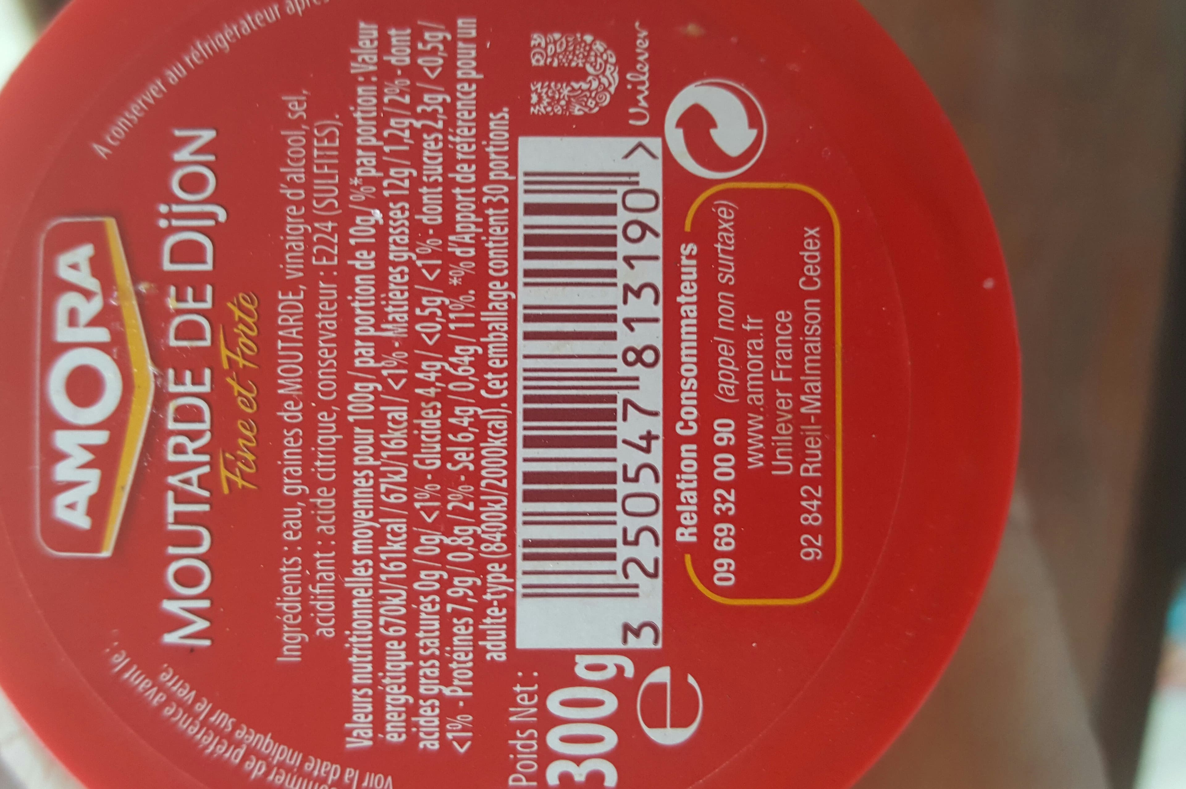 Amora Amora Moutarde de Dijon Fine et Forte Verre Long 300g packshot