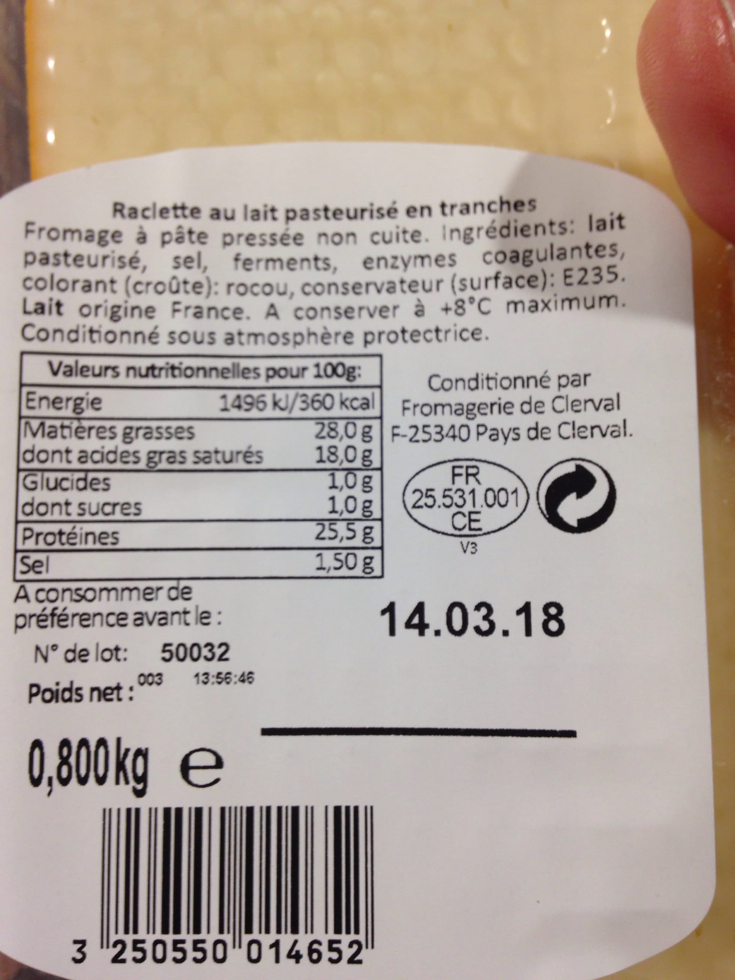 Grand Frais Raclette packshot