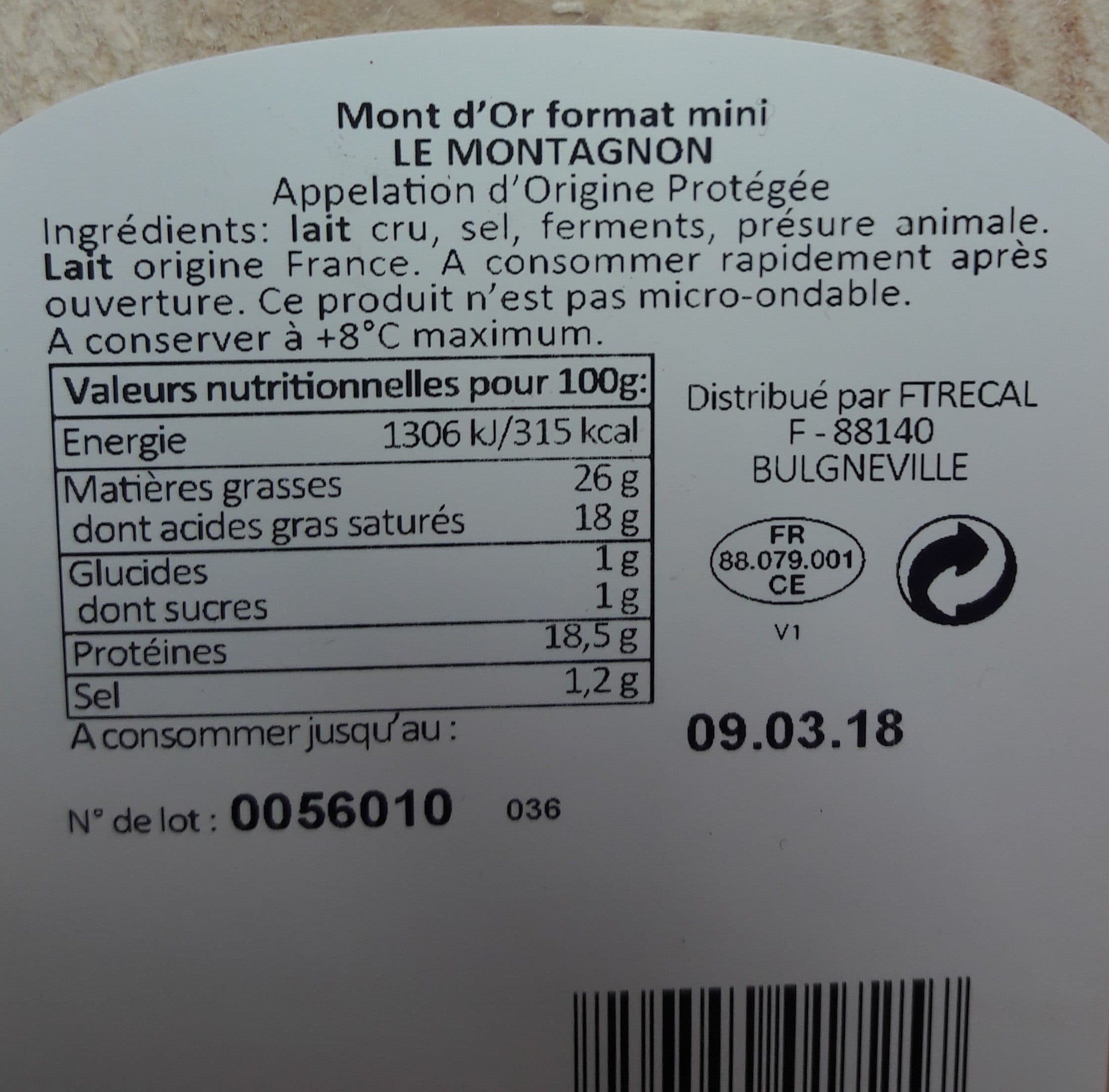 Montagnon Mont D'or Aoc packshot