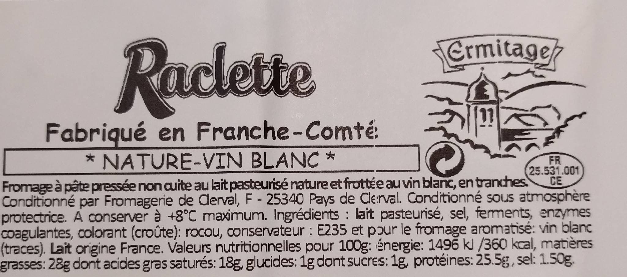 Ermitage Fromage à raclette packshot