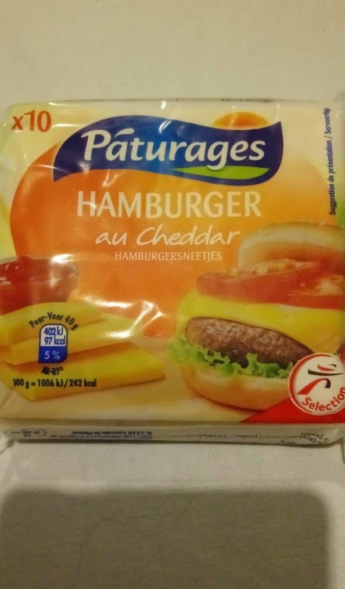 Pâturages Hamburger au cheddar packshot