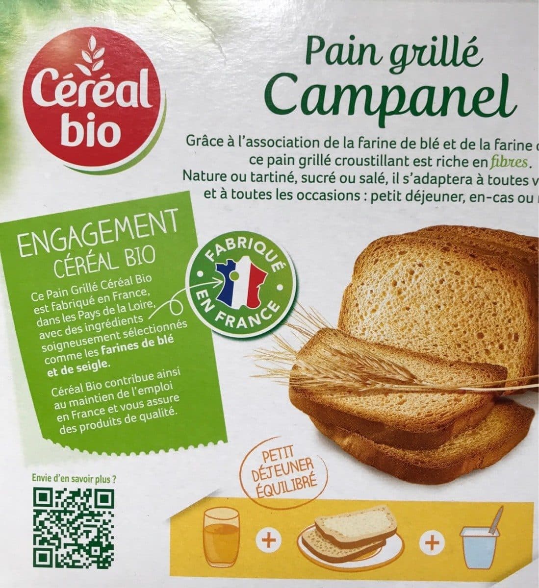 Céréal Bio Pain grillé campanel packshot