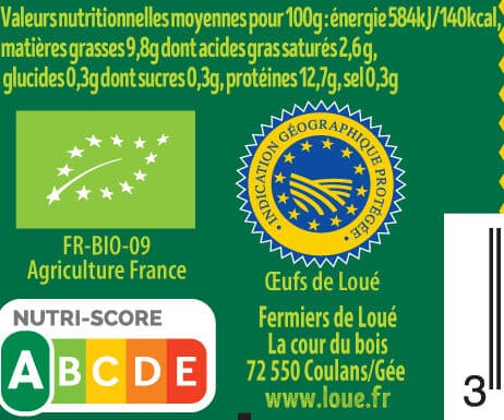 Fermiers de Loué Œufs de calibres différents packshot