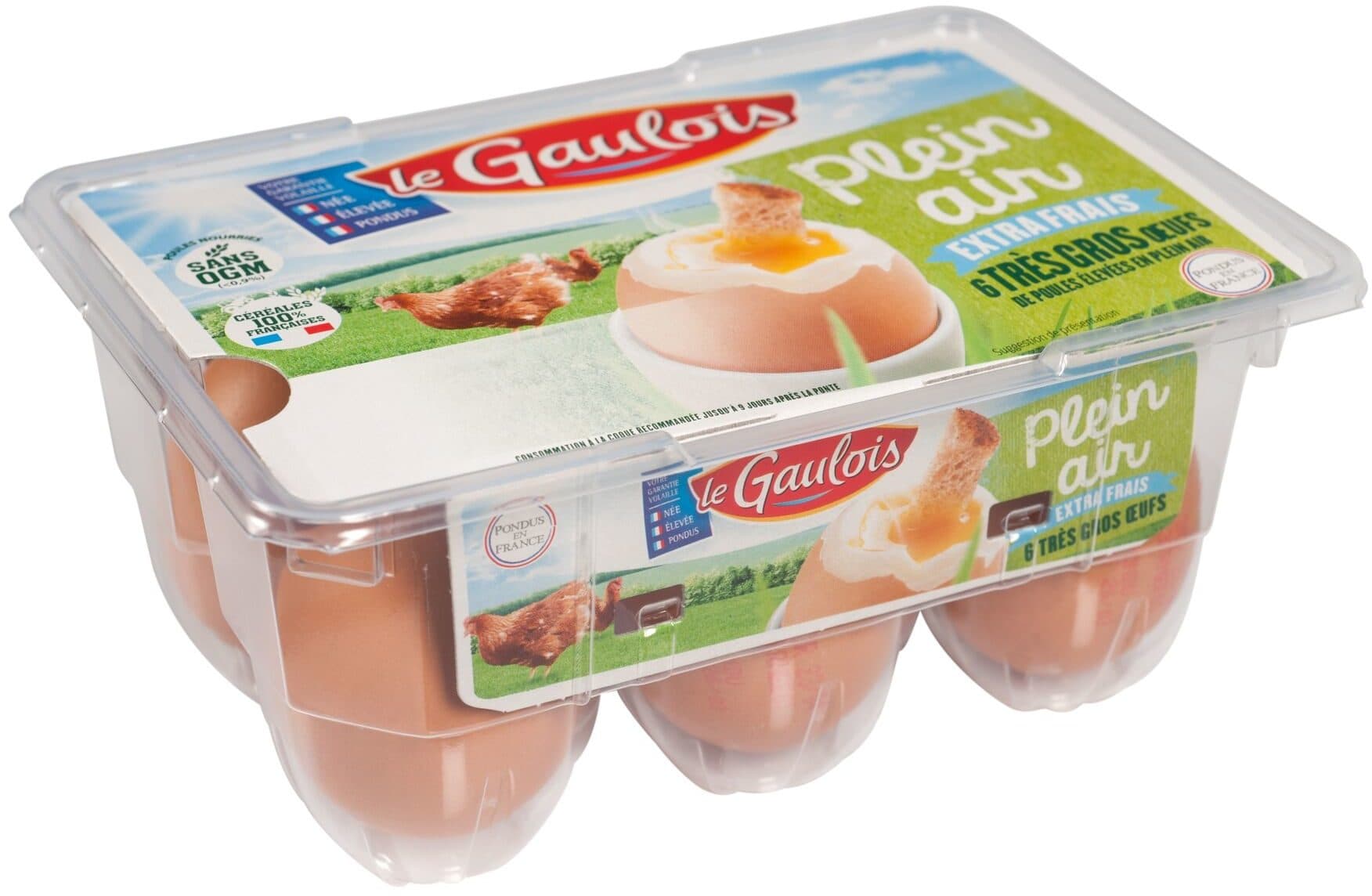 Le Gaulois 6 œufs coque Plein Air Extra-frais packshot