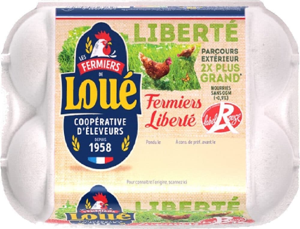 Fermiers de Loué 6 oeufs fermiers label rouge de packshot