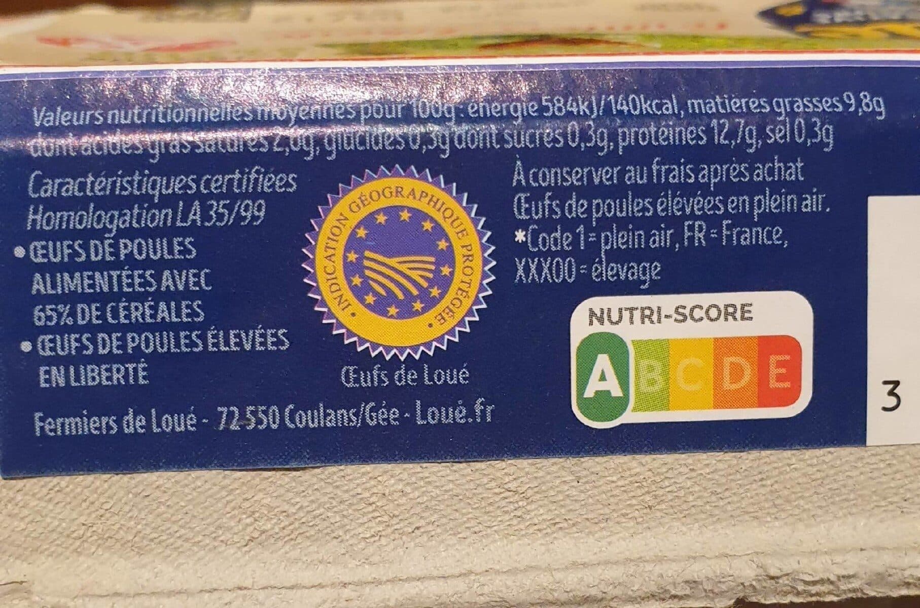 Fermiers de Loué 6 oeufs fermiers label rouge de packshot