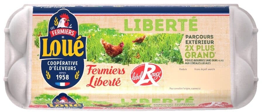 Fermiers de Loué 10 oeufs fermiers label rouge de packshot