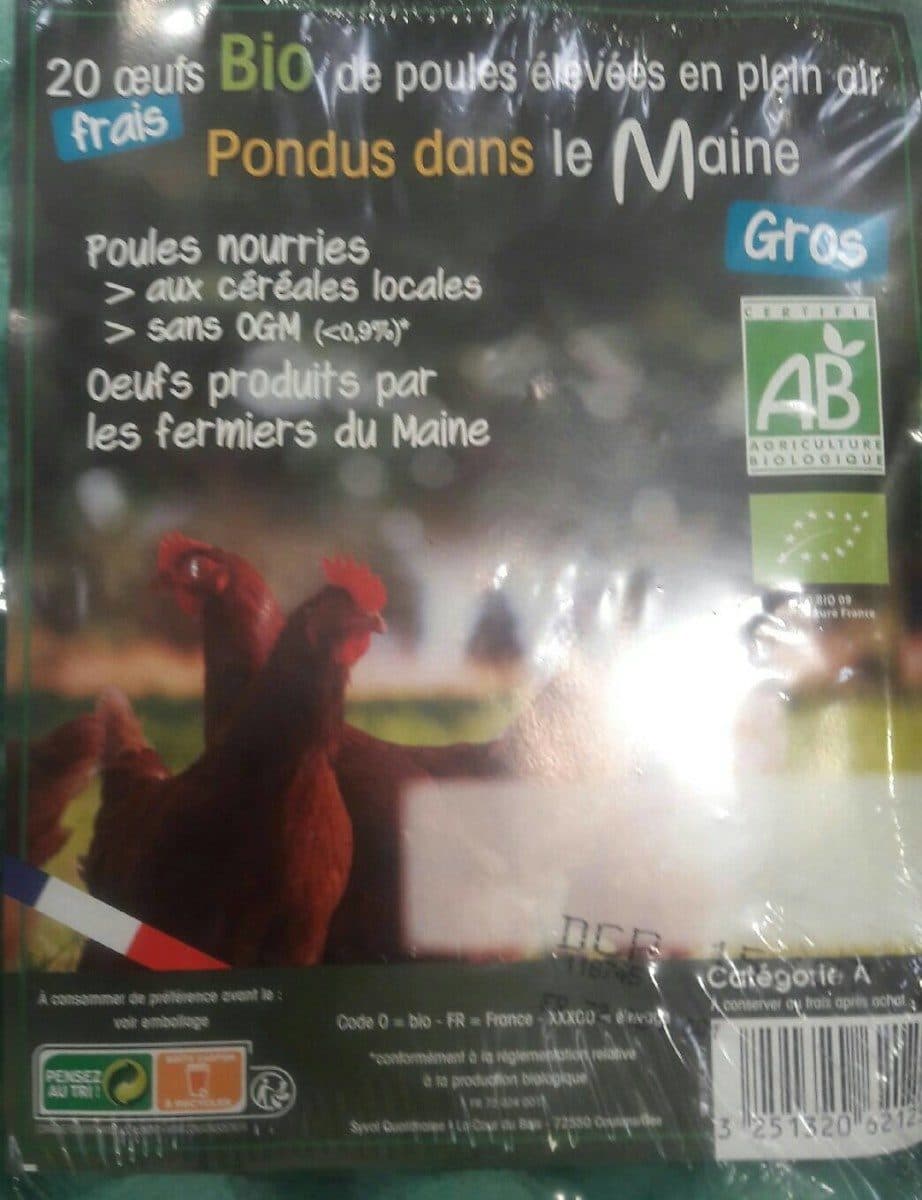 Open Food Facts 20 Oeufs bio de poules élevées en plein air packshot