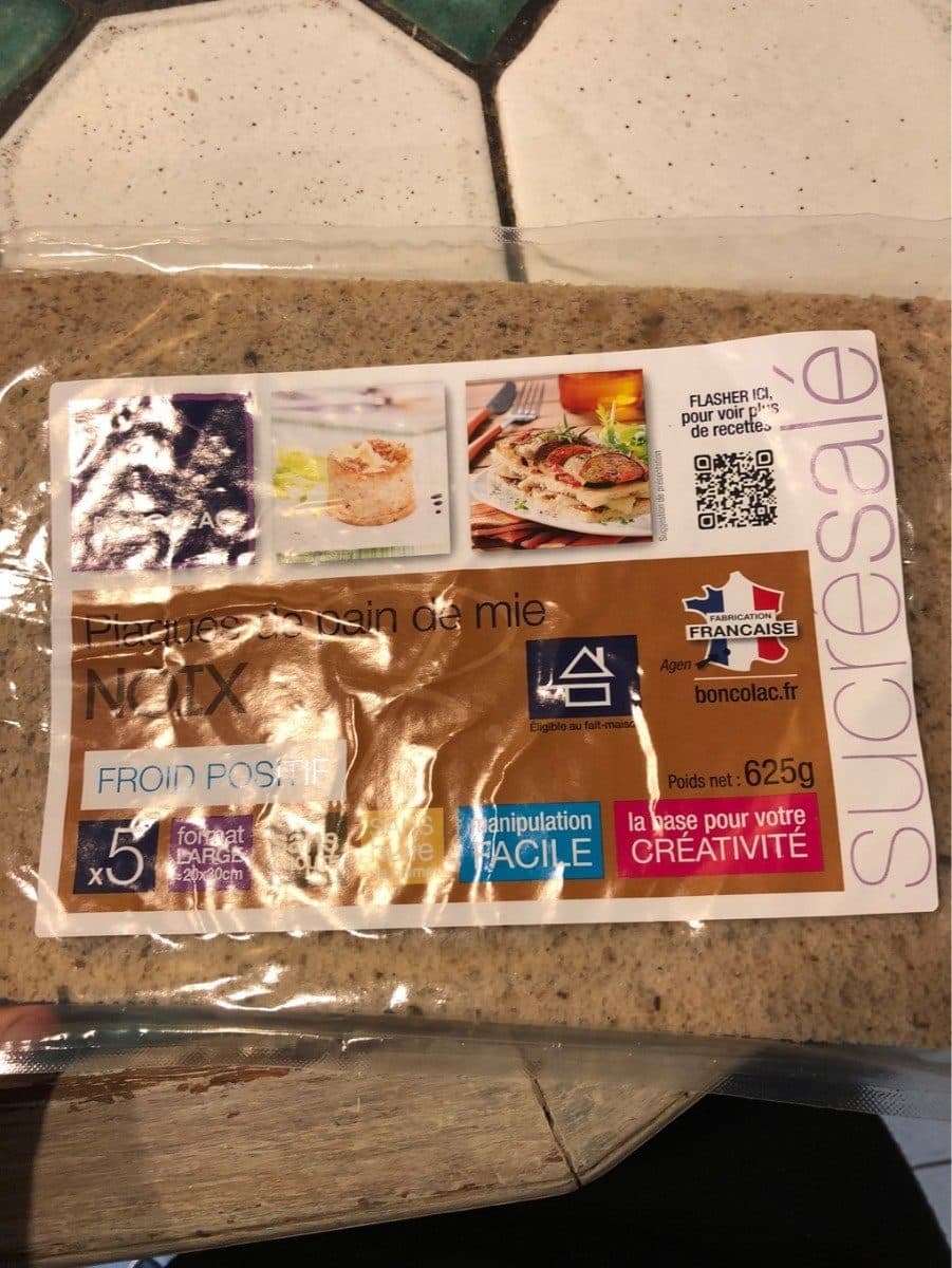 Open Food Facts Plaque de pain de mie aux noix packshot