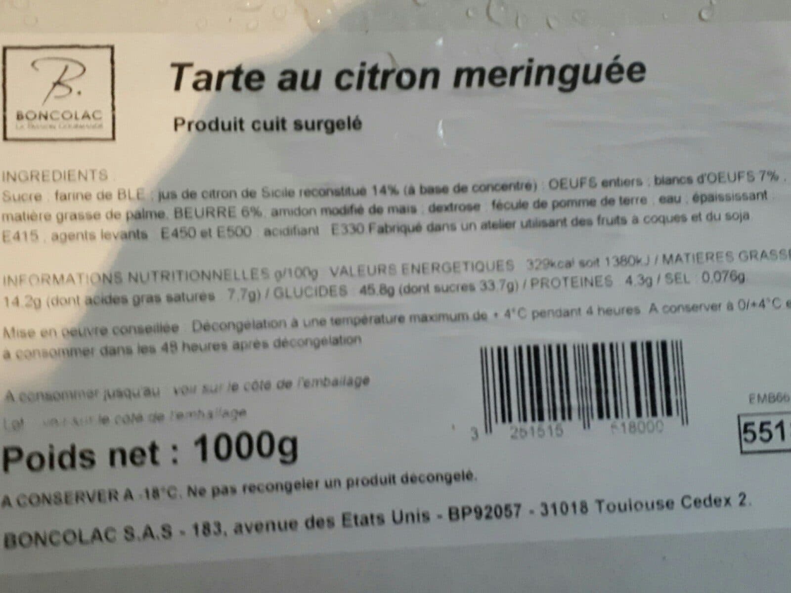 Boncolac Tarte au citron meringuee packshot
