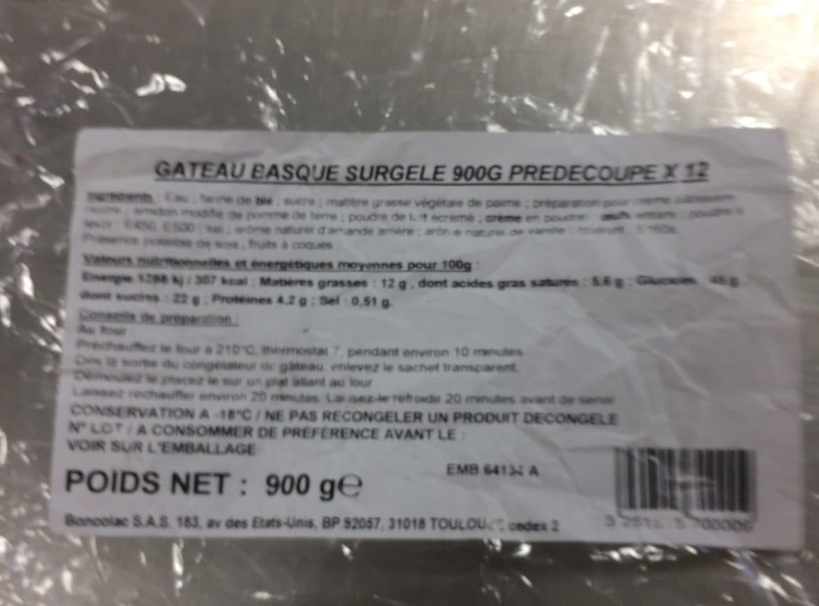 Boncolac Gateau basque packshot