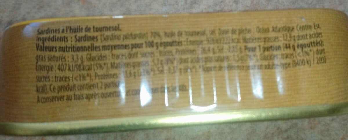 Uo Sardine Huile Vegetale Cap Dinec packshot