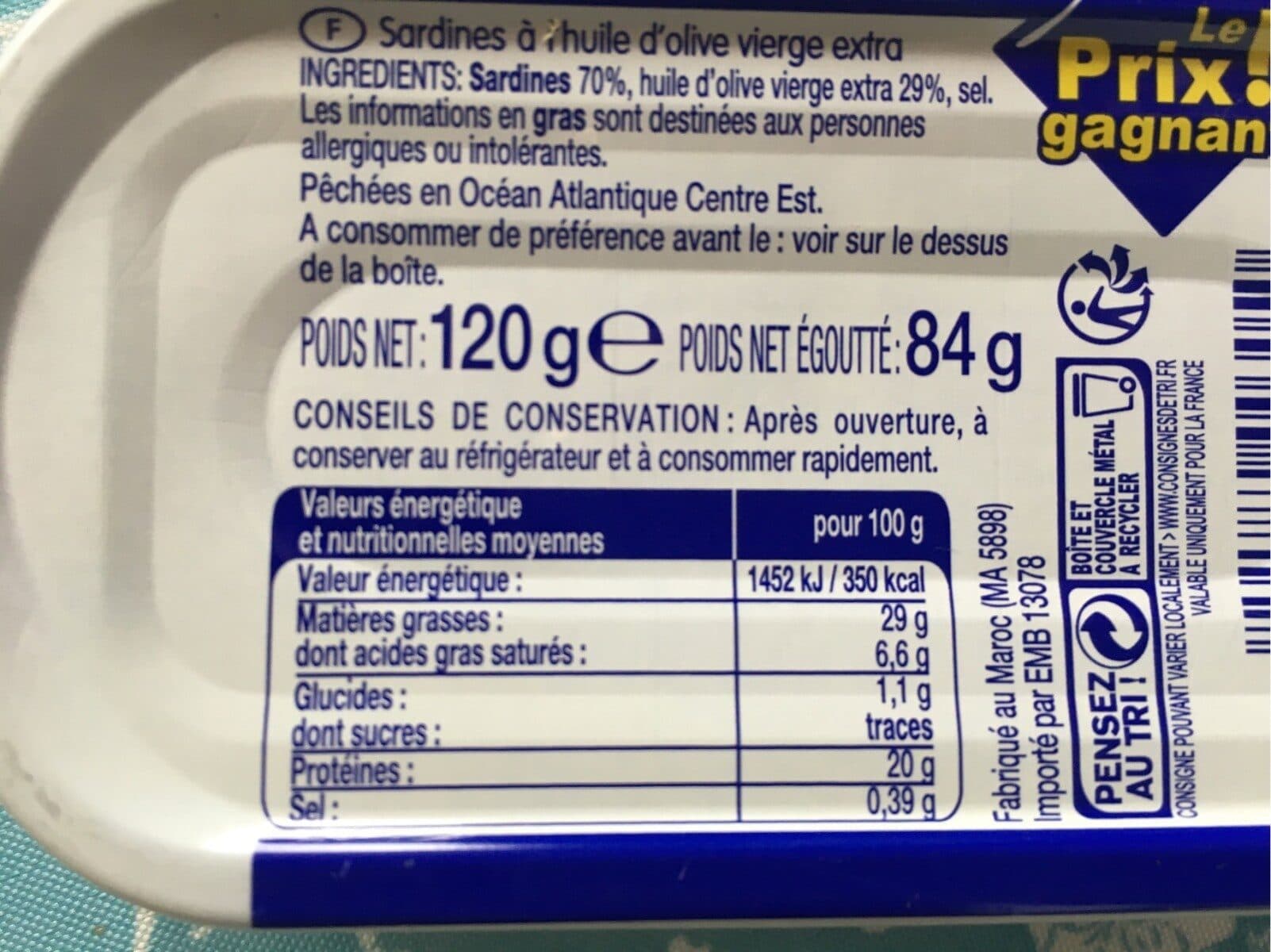 Leader Price Sardines huile olive packshot