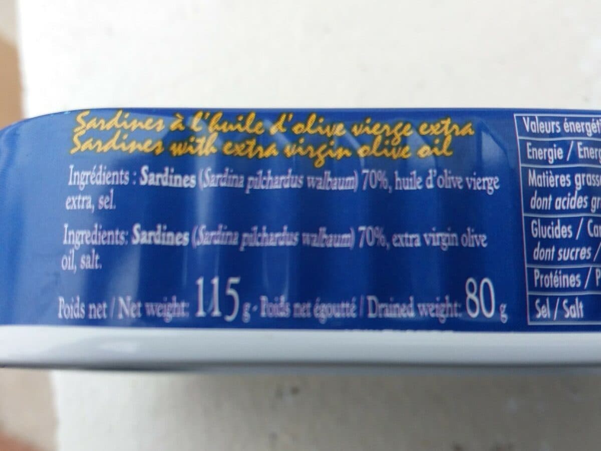 Les Belles de Marseille Sardines à l'huile packshot