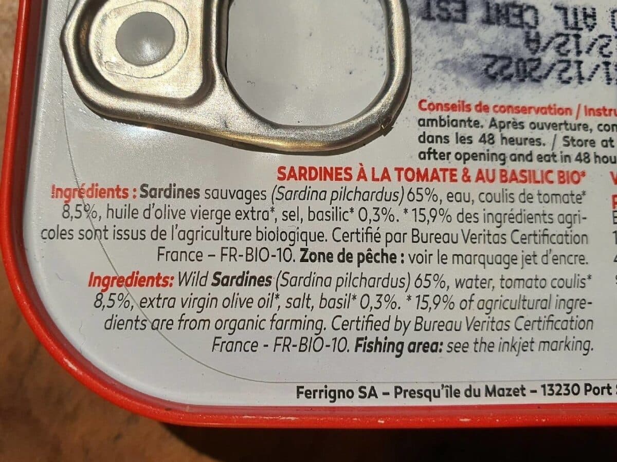 La Bonne Mer Sardines à la tomate et au basilic packshot