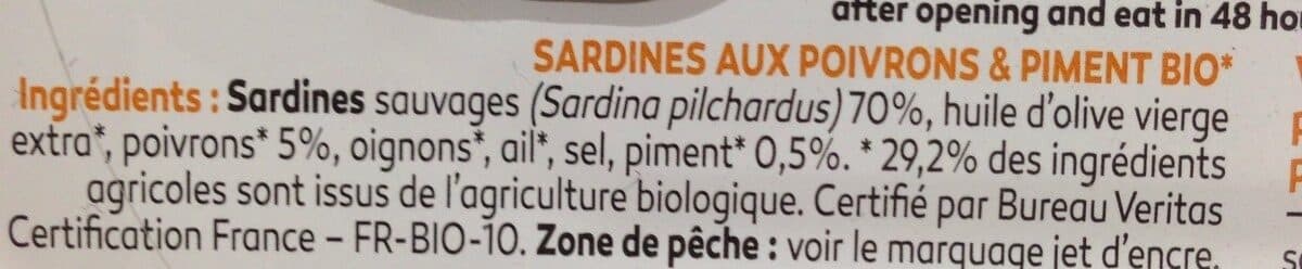 La Bonne Mer Sardines aux piments et poivrons bio packshot