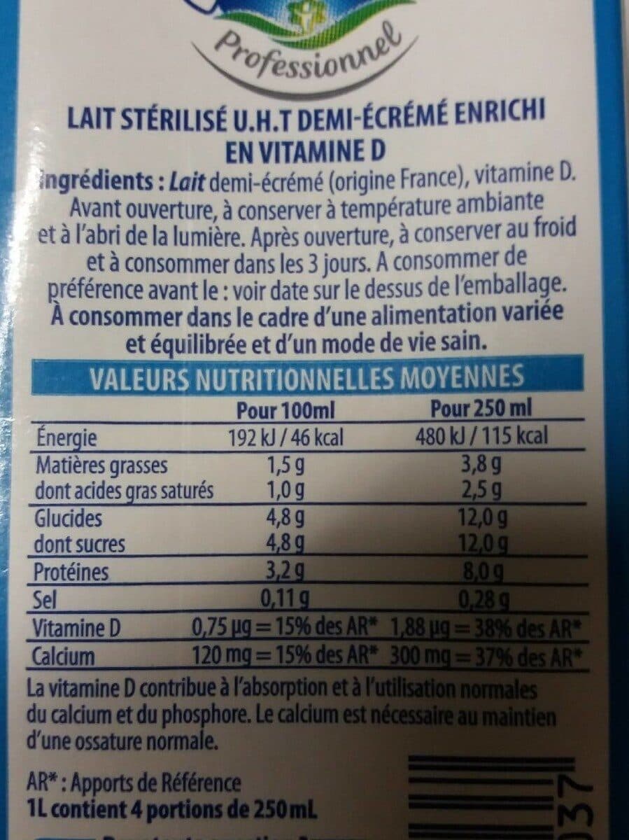 Lactel Lait Demi-écrémé Lactel, 6x1l packshot