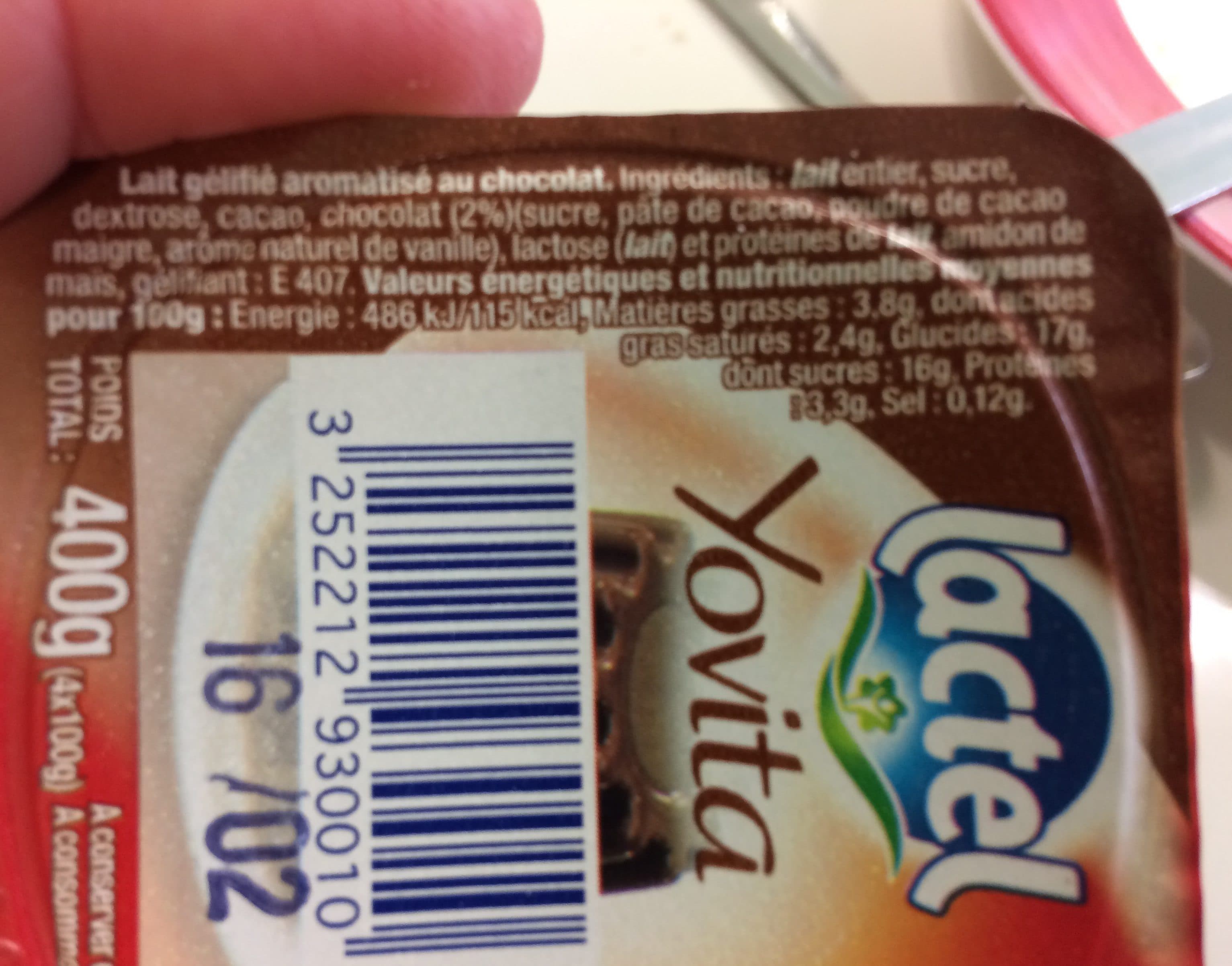 lactel Yovita Dessert Lacté Chocolat 3,6 % packshot