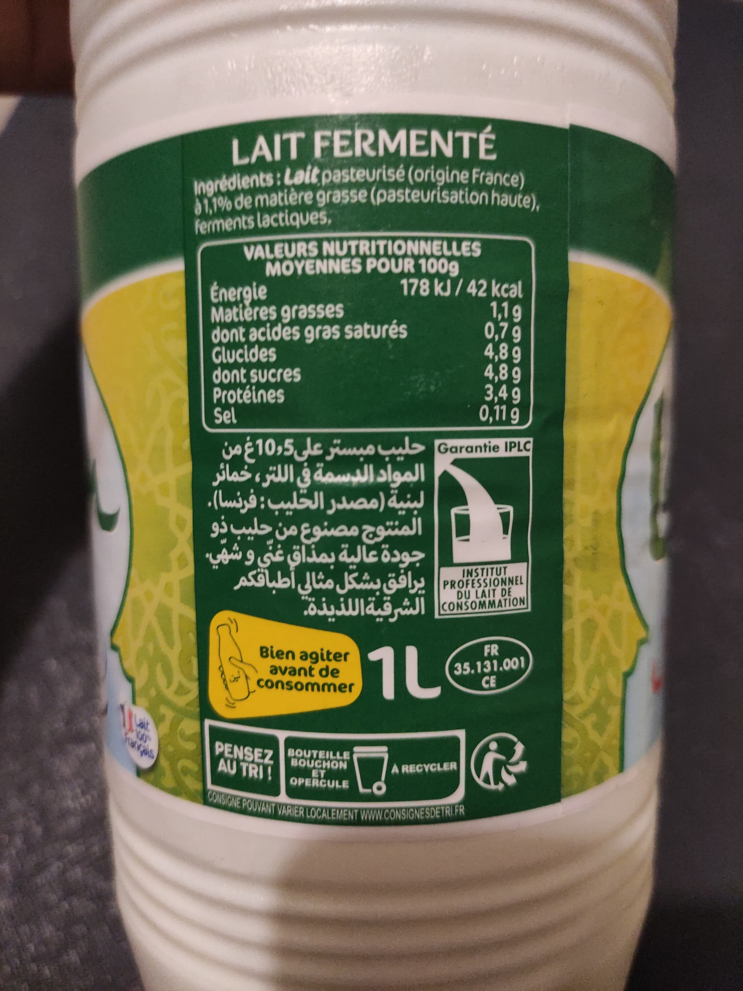 Lactel Lait fermenté Laban packshot
