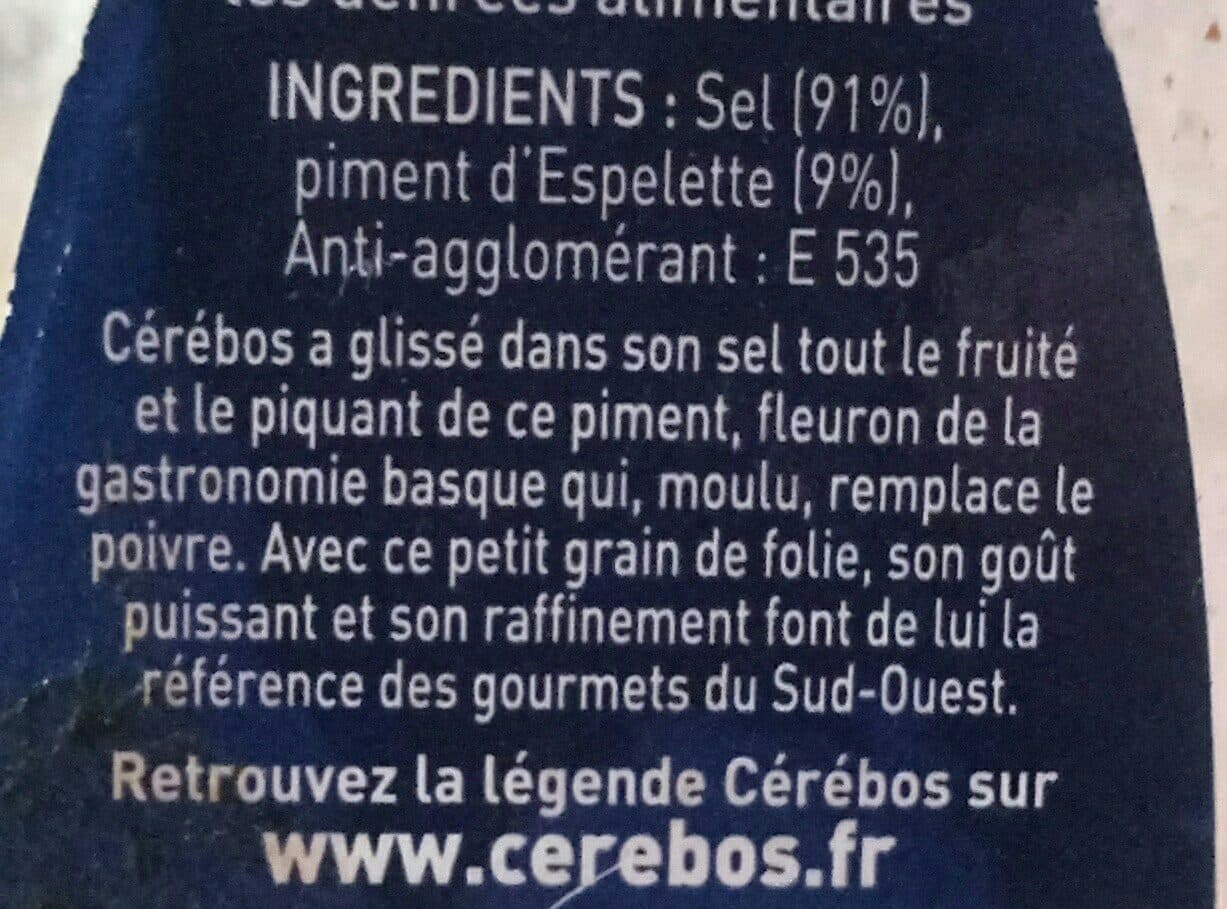 Cérébos Sel fin Cerebos Au piment d'Espelette packshot