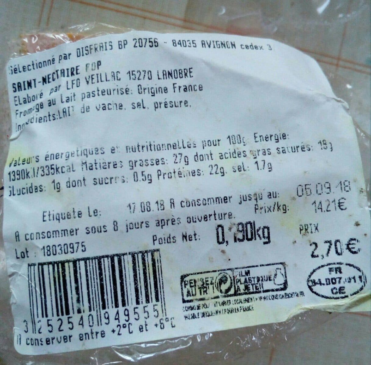 Open Food Facts Saint-Nectaire AOP packshot