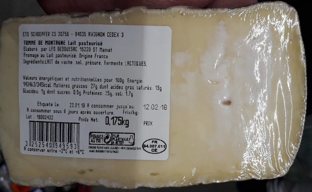 Schoepfer Tomme de montagne packshot