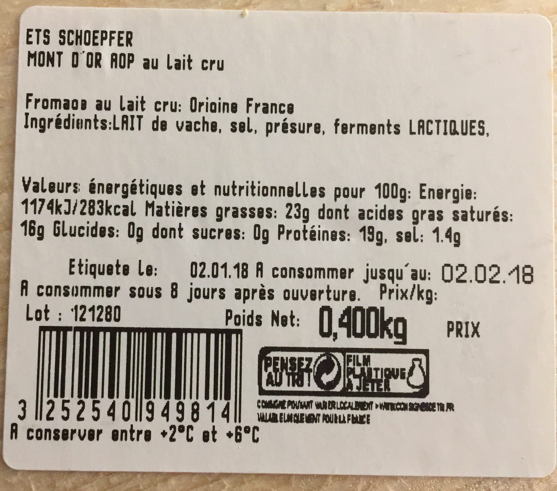 Rochebrune Mont d’Or - Fromage issu de lait entier et cru de vache packshot