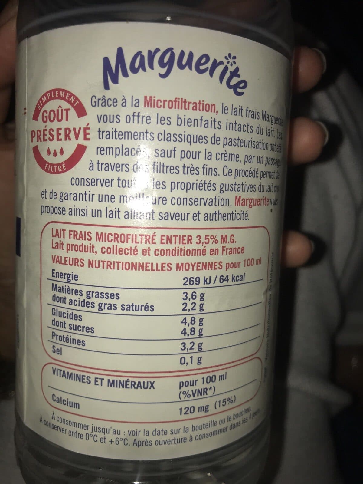 Open Food Facts Lait frais entier packshot
