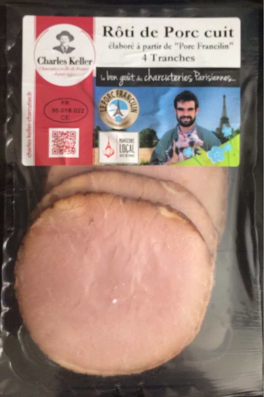 Charles Keller Rôti cuit ficelle Francilin KELLER 4 tranches 140g packshot