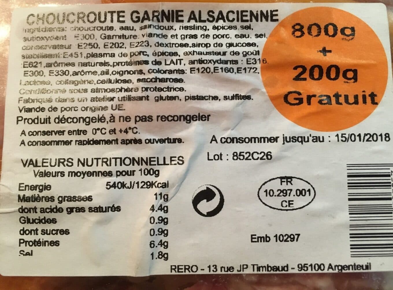 Rero Choucroute garnie alsacienne packshot