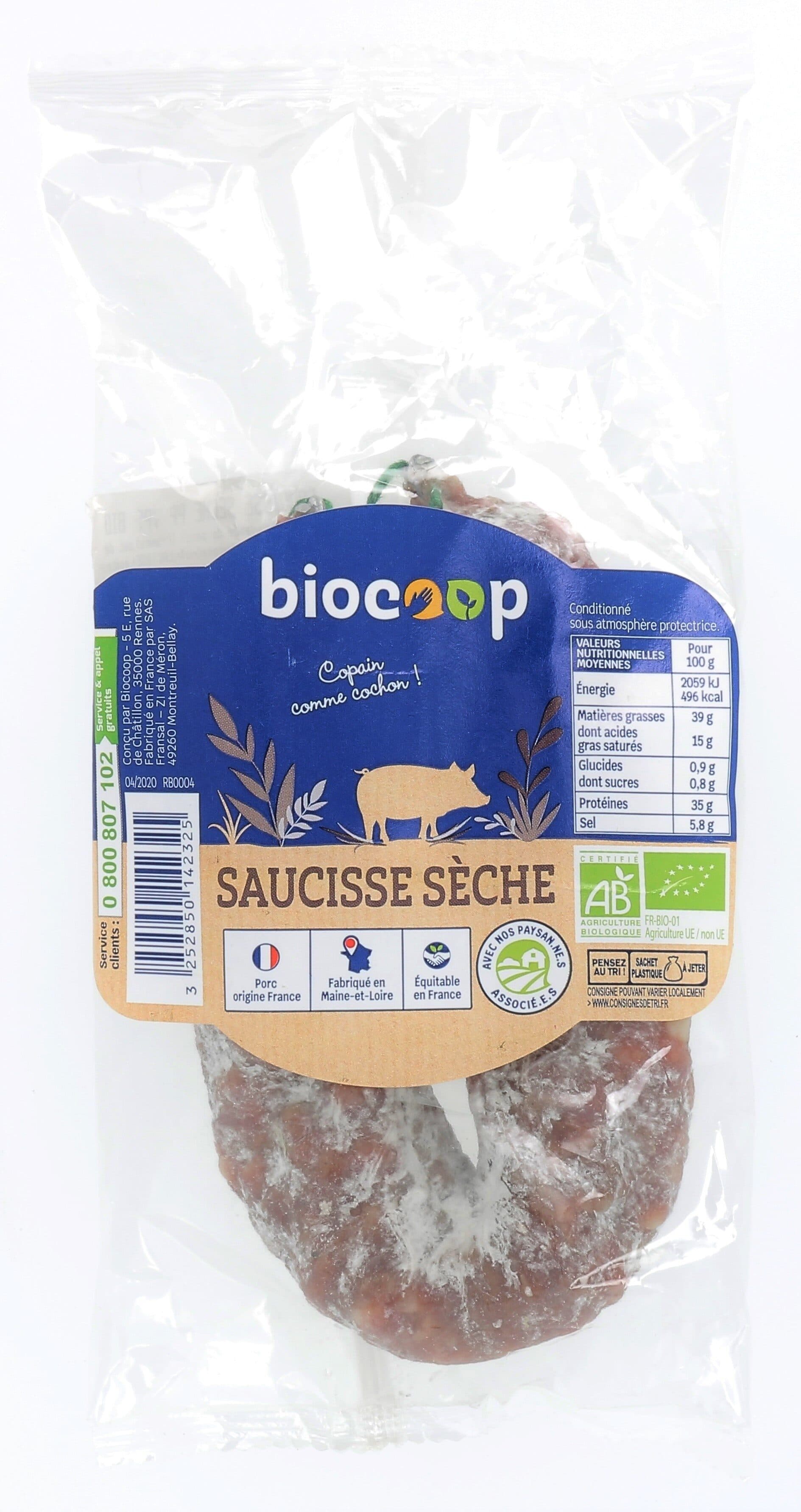 Biocoop Saucisse sèche de porc packshot