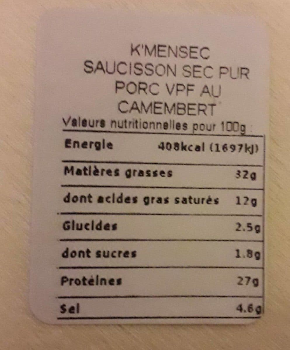Le petit Landréen K mensec au camembert pur porc packshot
