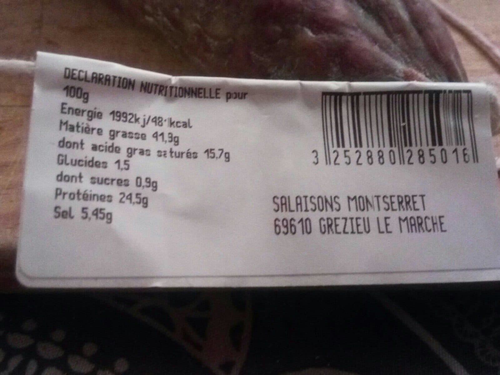 Open Food Facts Saucisson de porc et de canard packshot