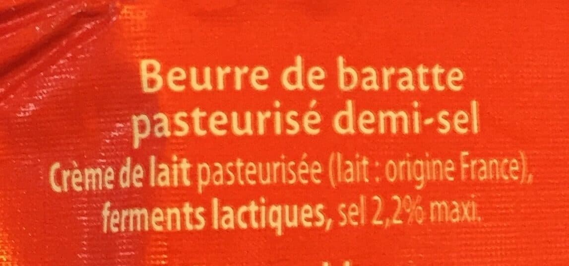Open Food Facts Beurre de baratte fabrication @ l'ancienne demi sel packshot