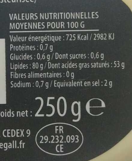 Le Gall Beurre de baratte cru Demi-Sel packshot