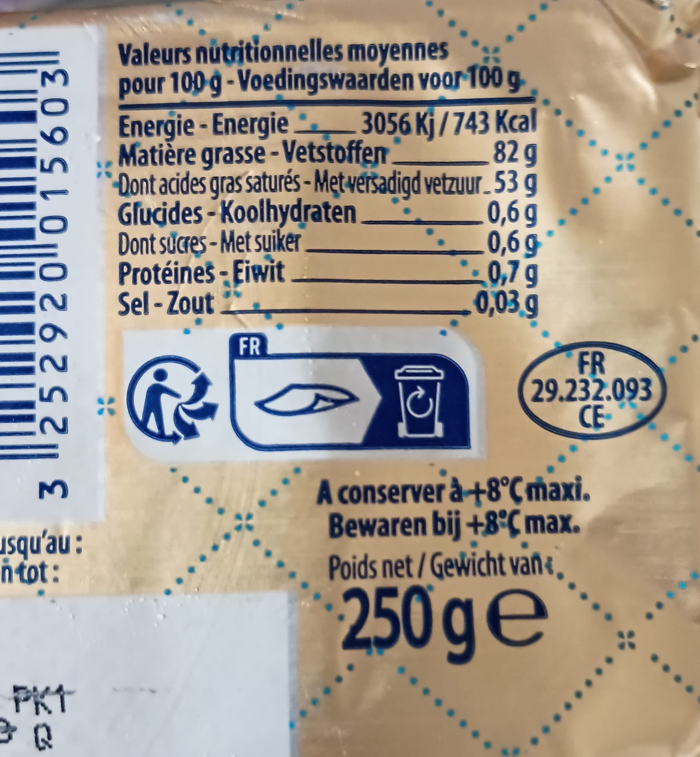 Grandeur Nature Beurre de baratte cru et non pasteurisée bio packshot