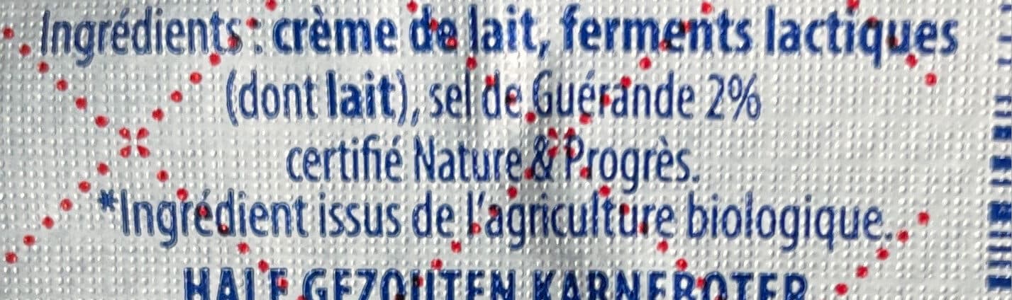 Grandeur Nature Beurre de baratte biologique packshot