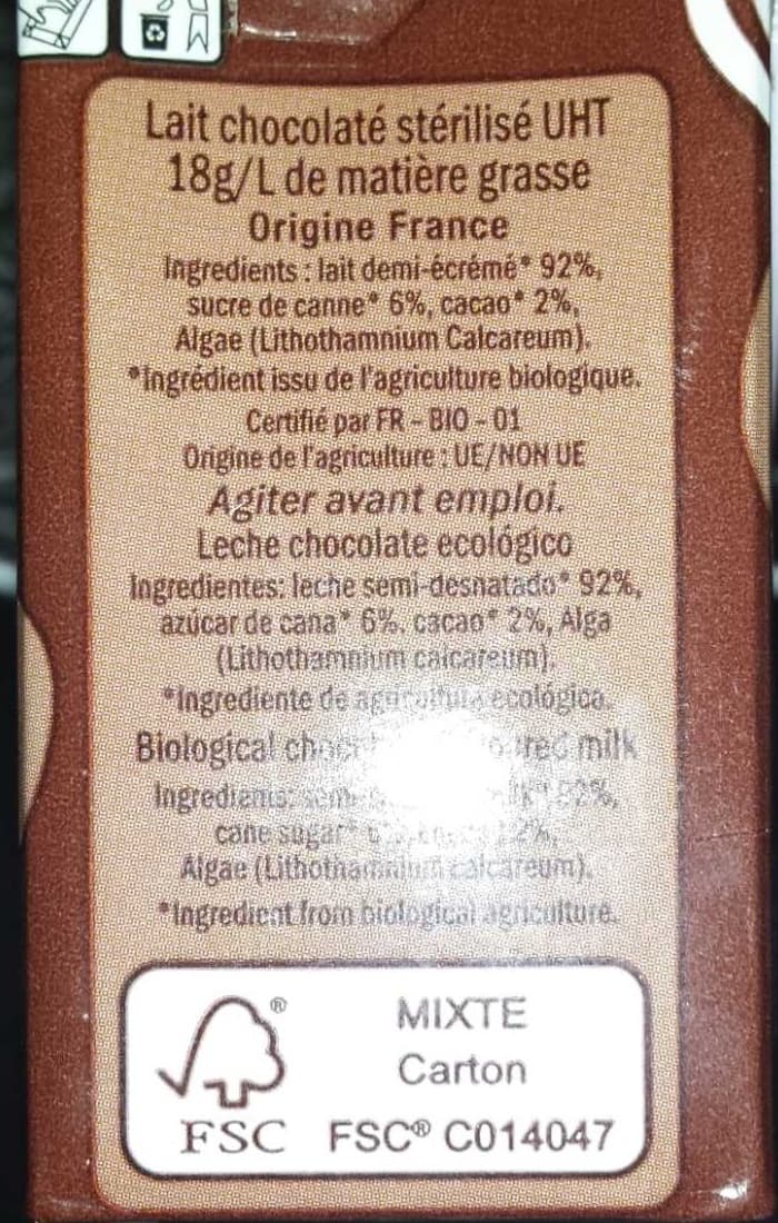 Le Gall Lait chocolat Bio packshot