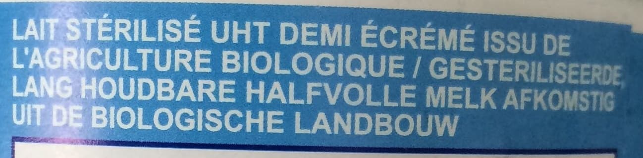 Grandeur Nature Lait bio demi écrémé packshot
